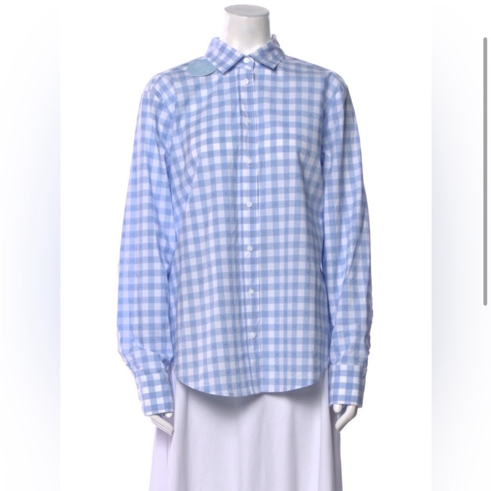 NWT HILL HOUSE HOME GINGHAM COLLARED TOP